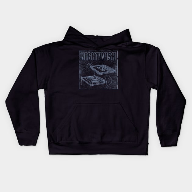 Nightwish - Technical Drawing Kids Hoodie by Vector Empire